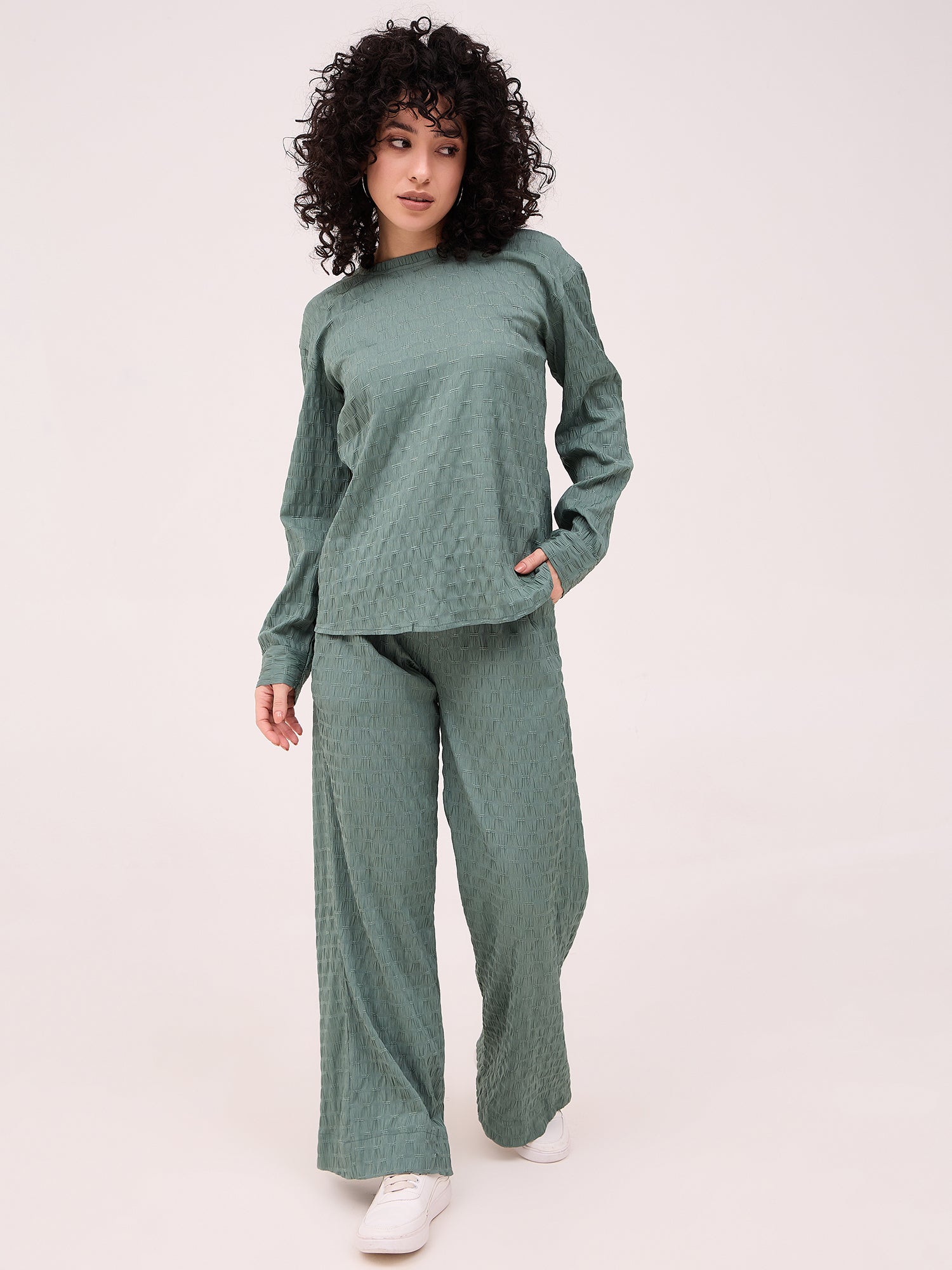 Turquoise Textured Co-Ord Set