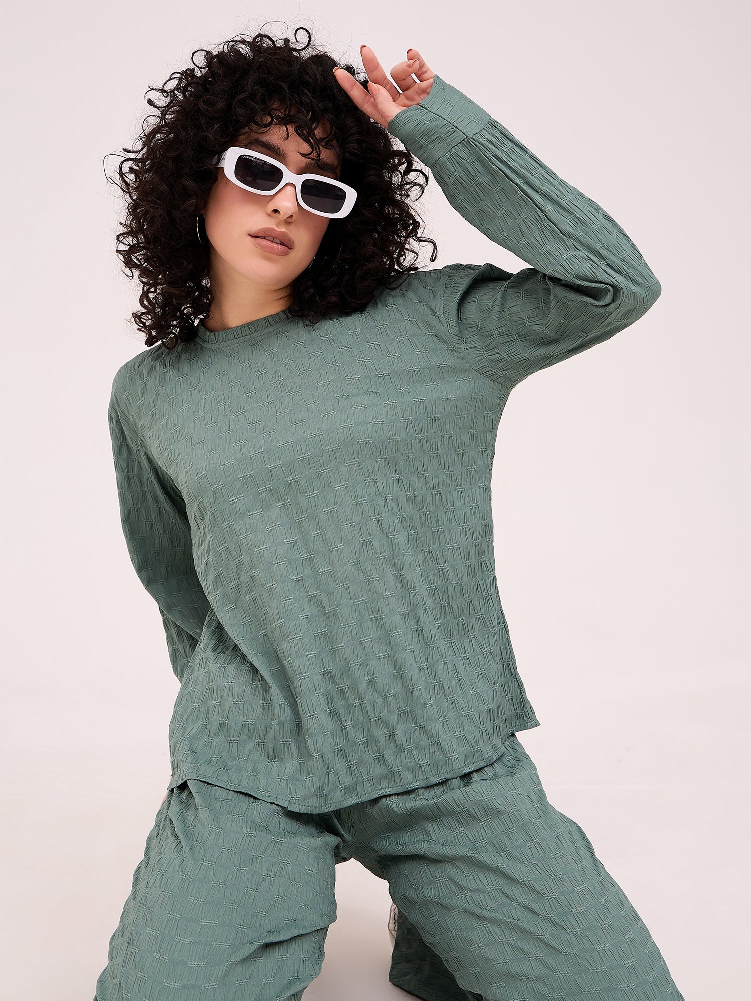 Turquoise Textured Co-Ord Set