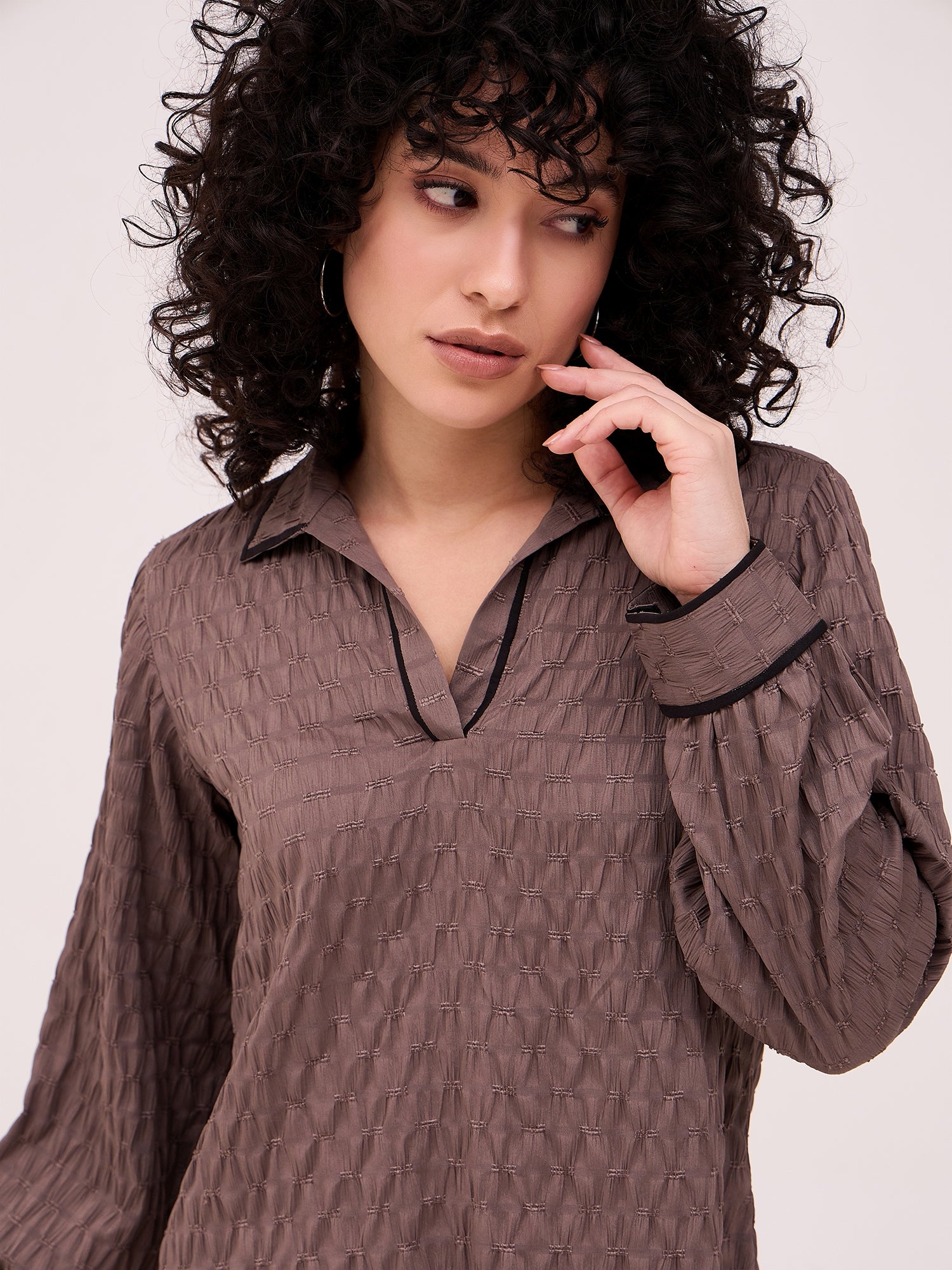Brown Textured Co-Ord Set