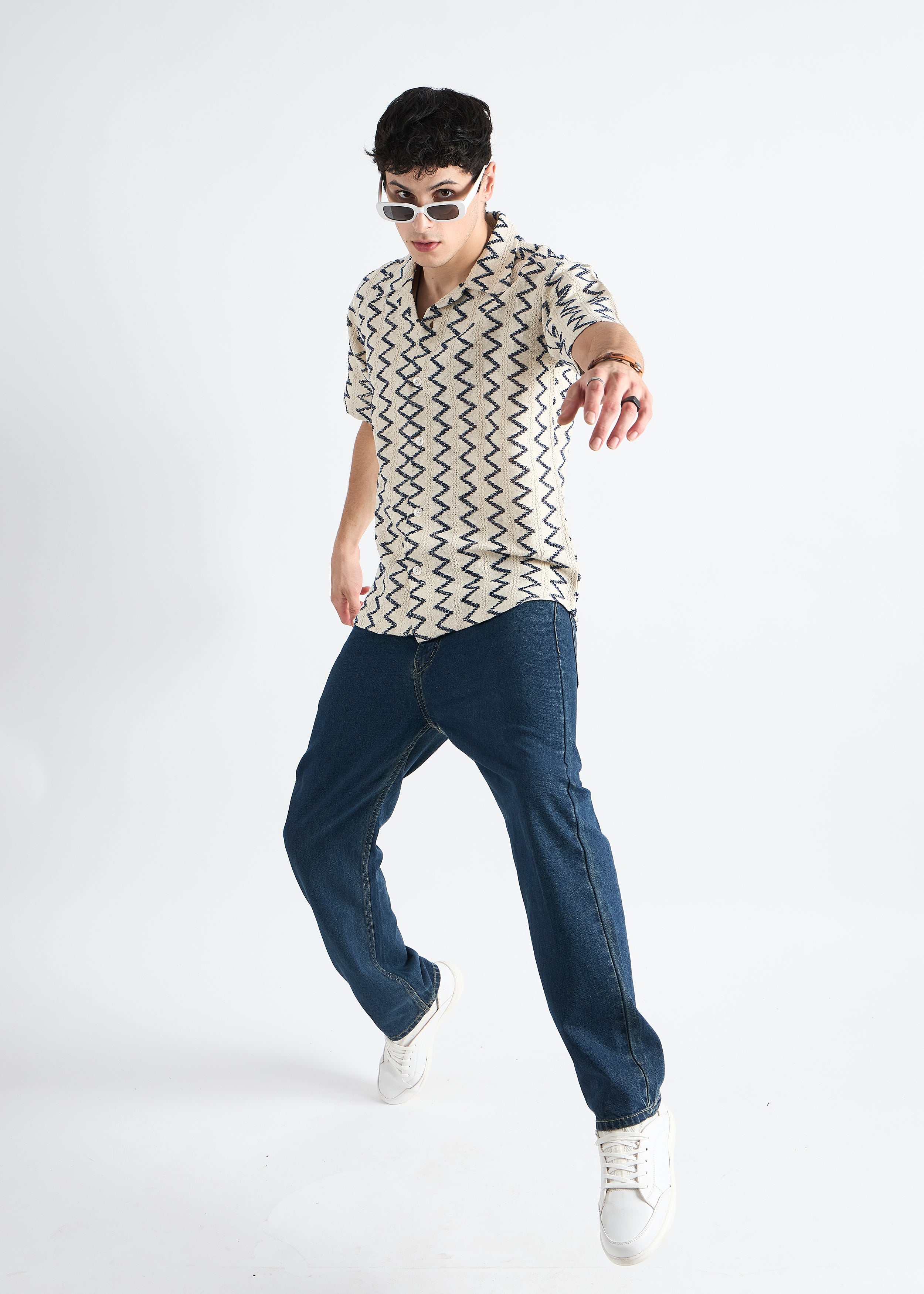 All Yours Biege Crochet Cuban Shirt Front_2