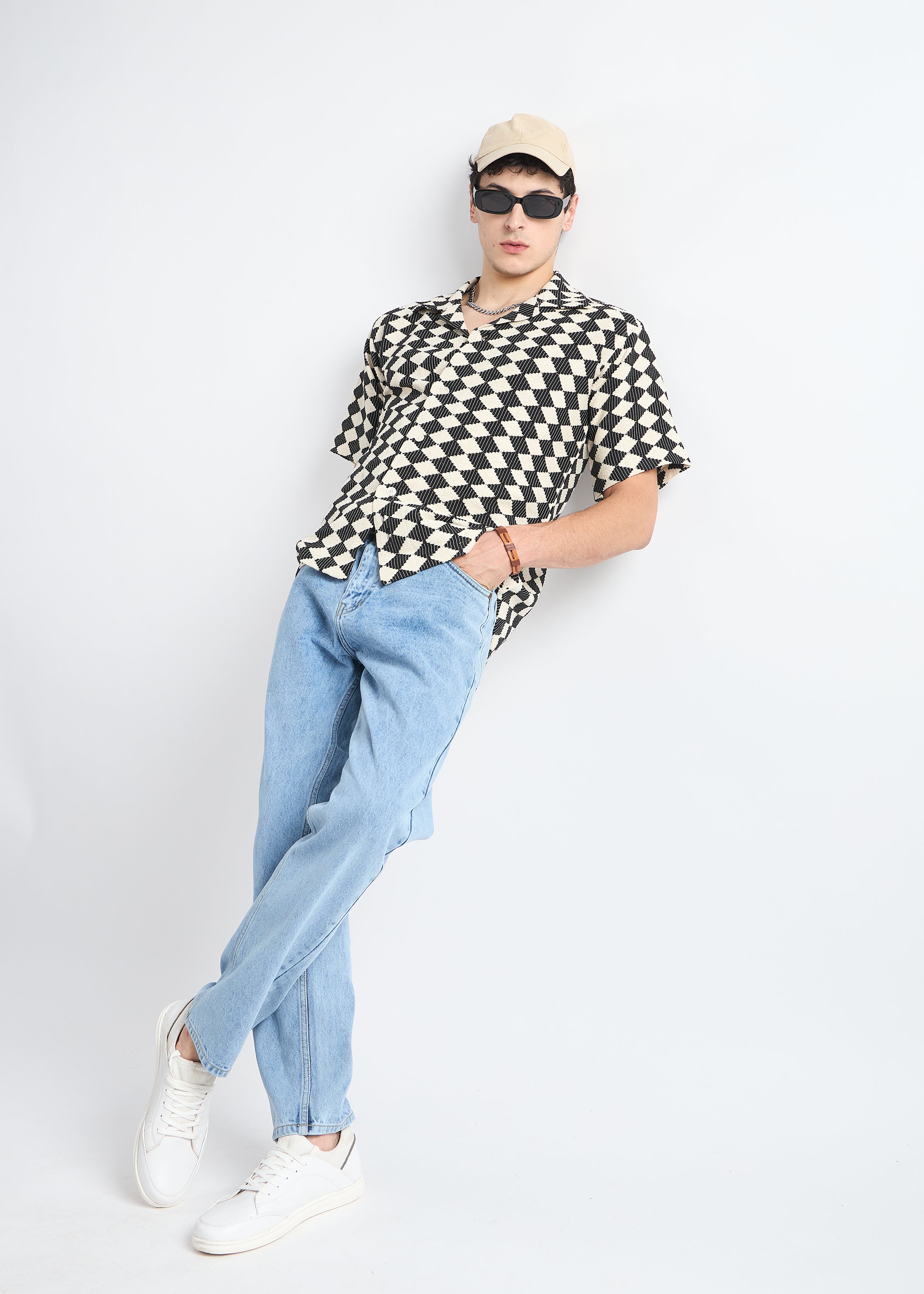 All Yours Black Crochet Cuban Shirt Front_2