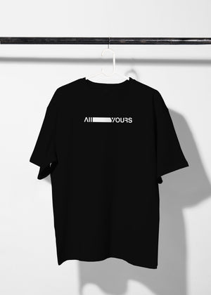 All Yours Black Oversized T-shirt with Aim High Graphic Front