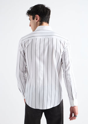 All Yours Black Striped Oxford Shirt Back