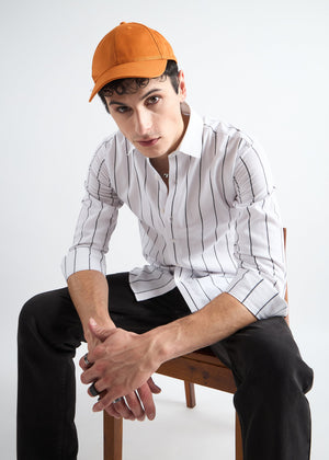 All Yours Black Striped Oxford Shirt Sitting
