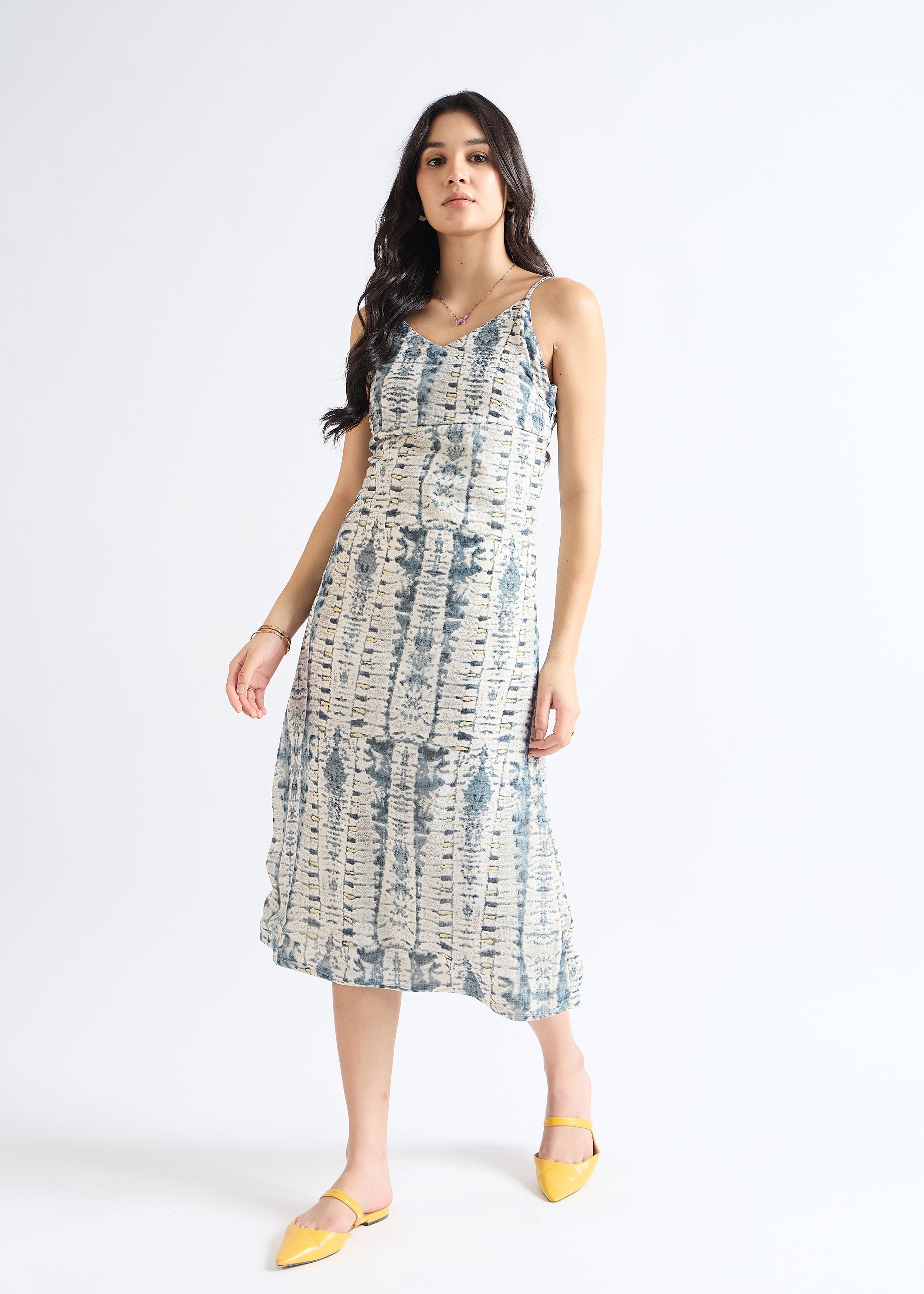 All Yours Blue Bayoux Tie-Dye Delight A-Line Dress Front_1