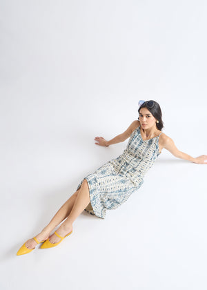 All Yours Blue Bayoux Tie-Dye Delight A-Line Dress Lying