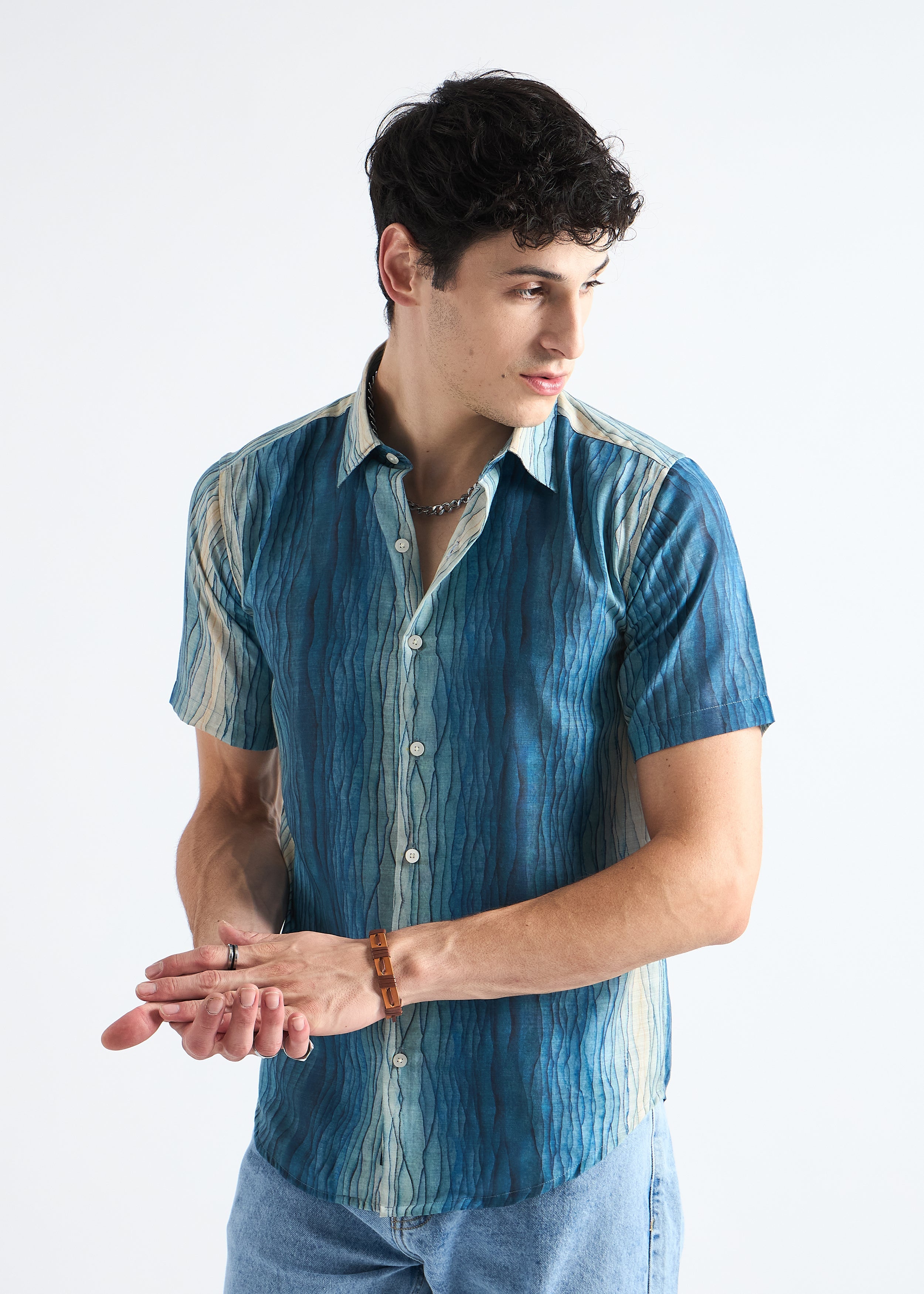 All Yours Blue Symphony Weekend Wanderer Linen Shirt Front_1