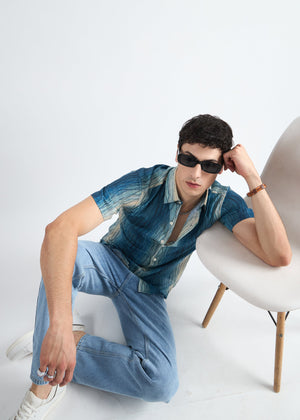 All Yours Blue Symphony Weekend Wanderer Linen Shirt Sitting