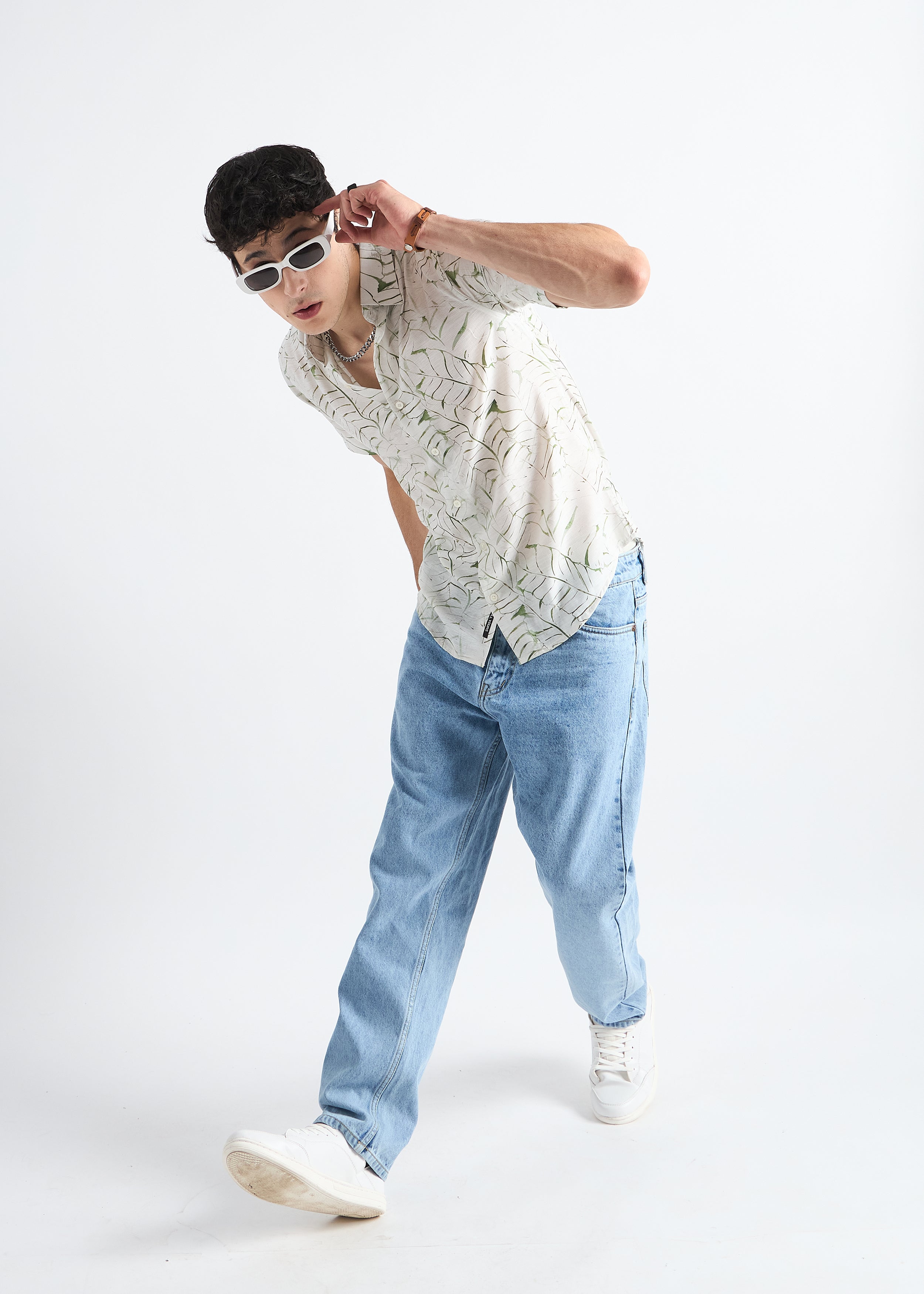 All Yours Creamy hue Printed Linen Blend Resort Shirt Front_2