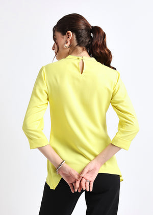 All Yours Lime Embroidered A-Line Top Back