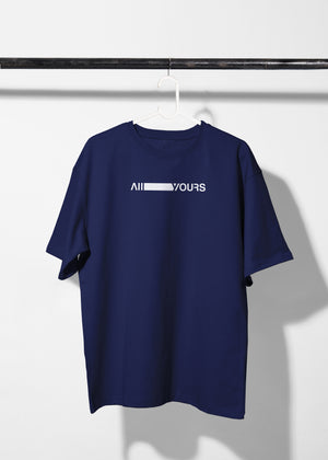 All Yours Navy Blue Oversized T-shirt with Aim High Graphic Front