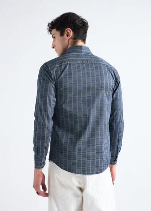 All Yours Navy  Premium Printed Cotton Shirt Back