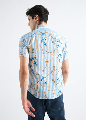 All Yours Ocean breeze blue Nautical Printed Shirt Back