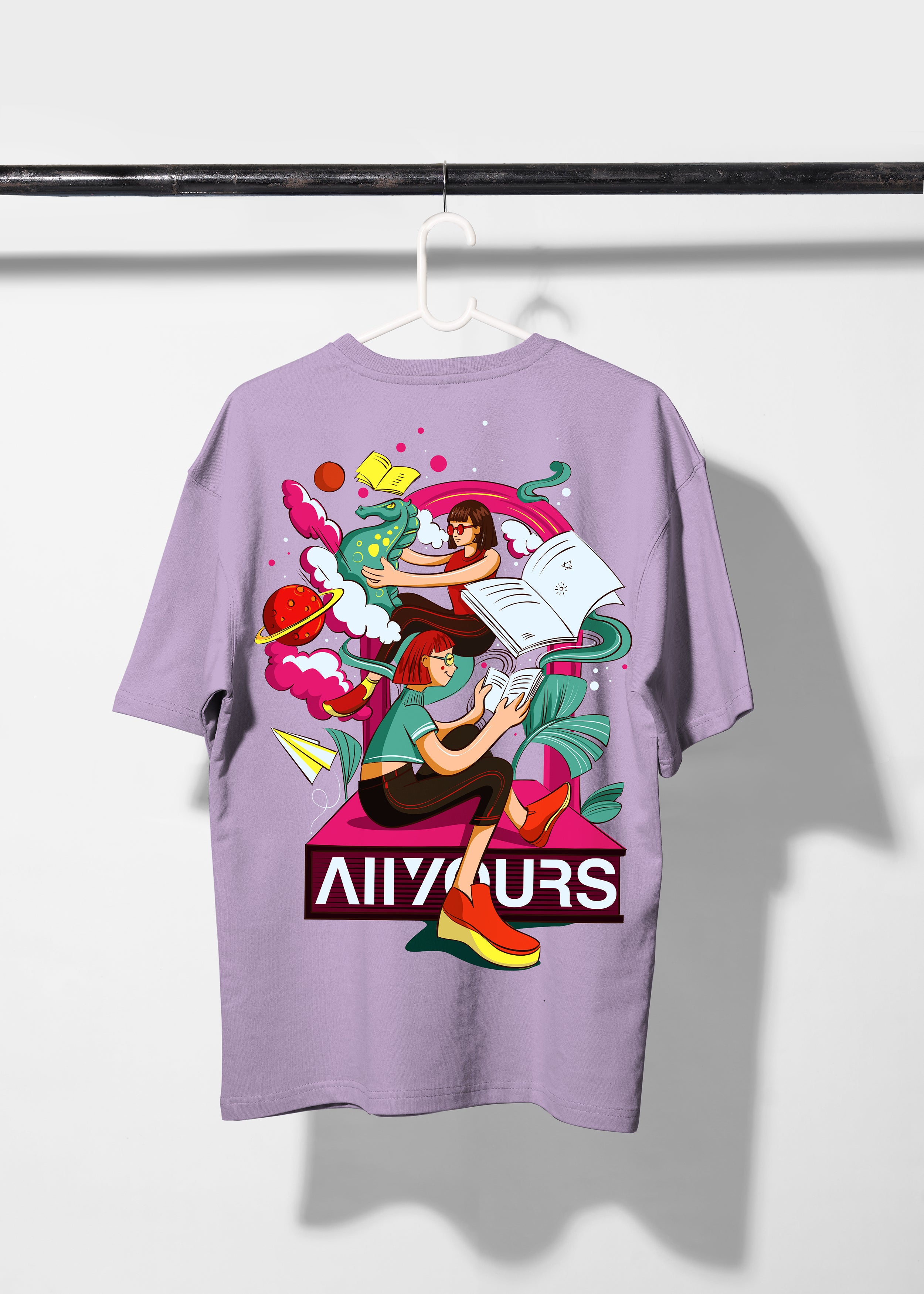 All Yours Orchid Bloom Oversized T-shirt with AllYours Graphics Back