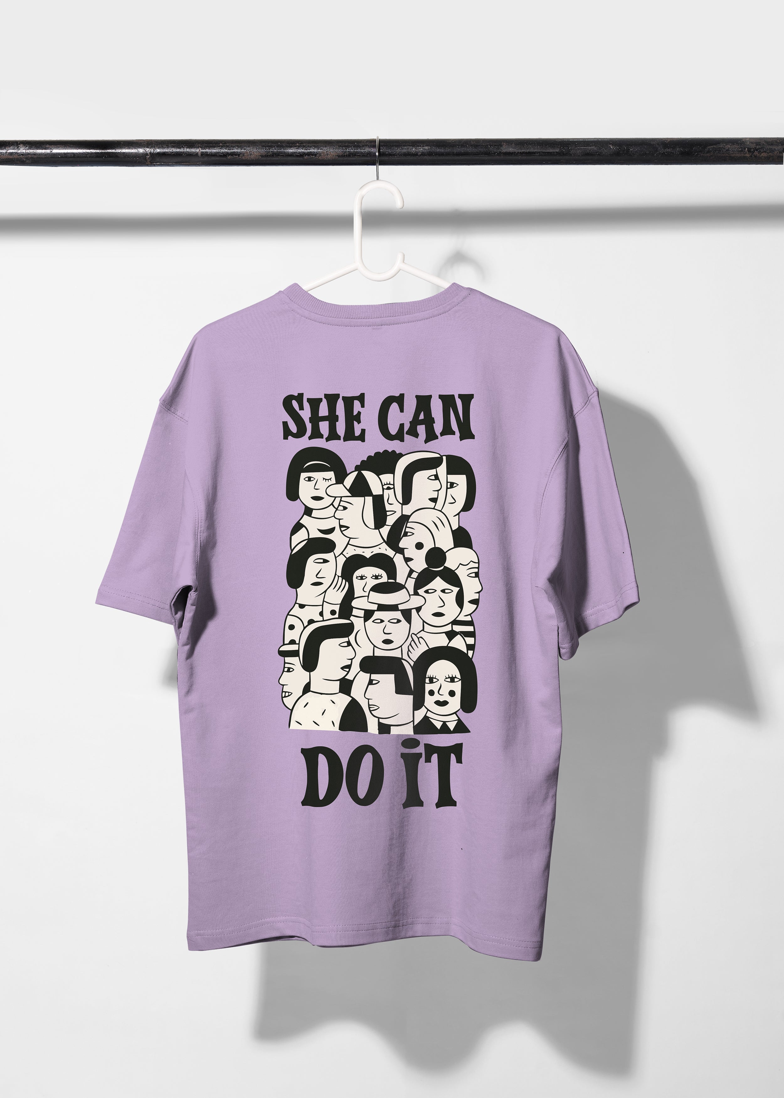 All Yours Orchid Bloom Oversized T-shirt with She Can Do It Graphic back