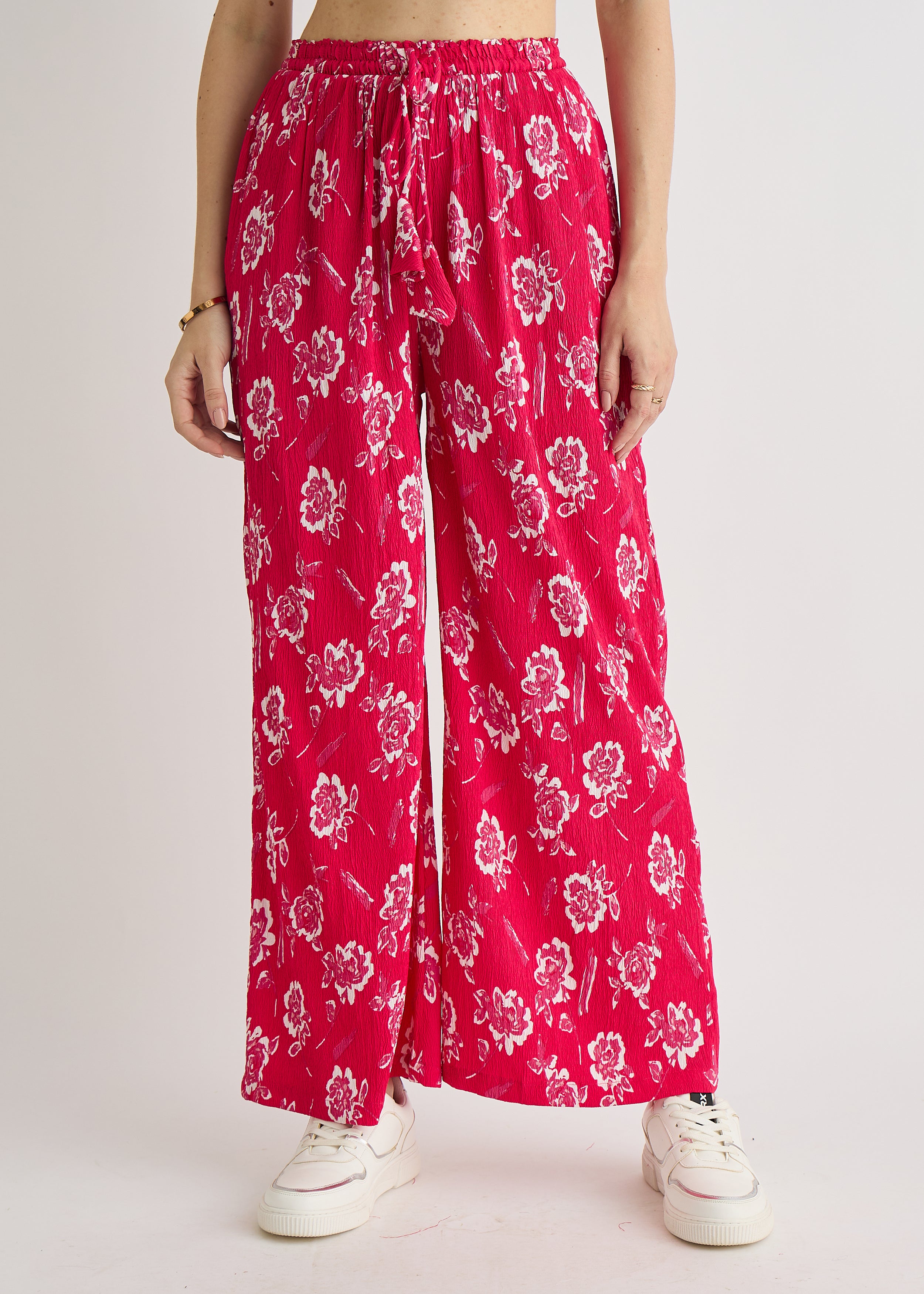 All Yours Pink Floral Printed Trouser Front_1