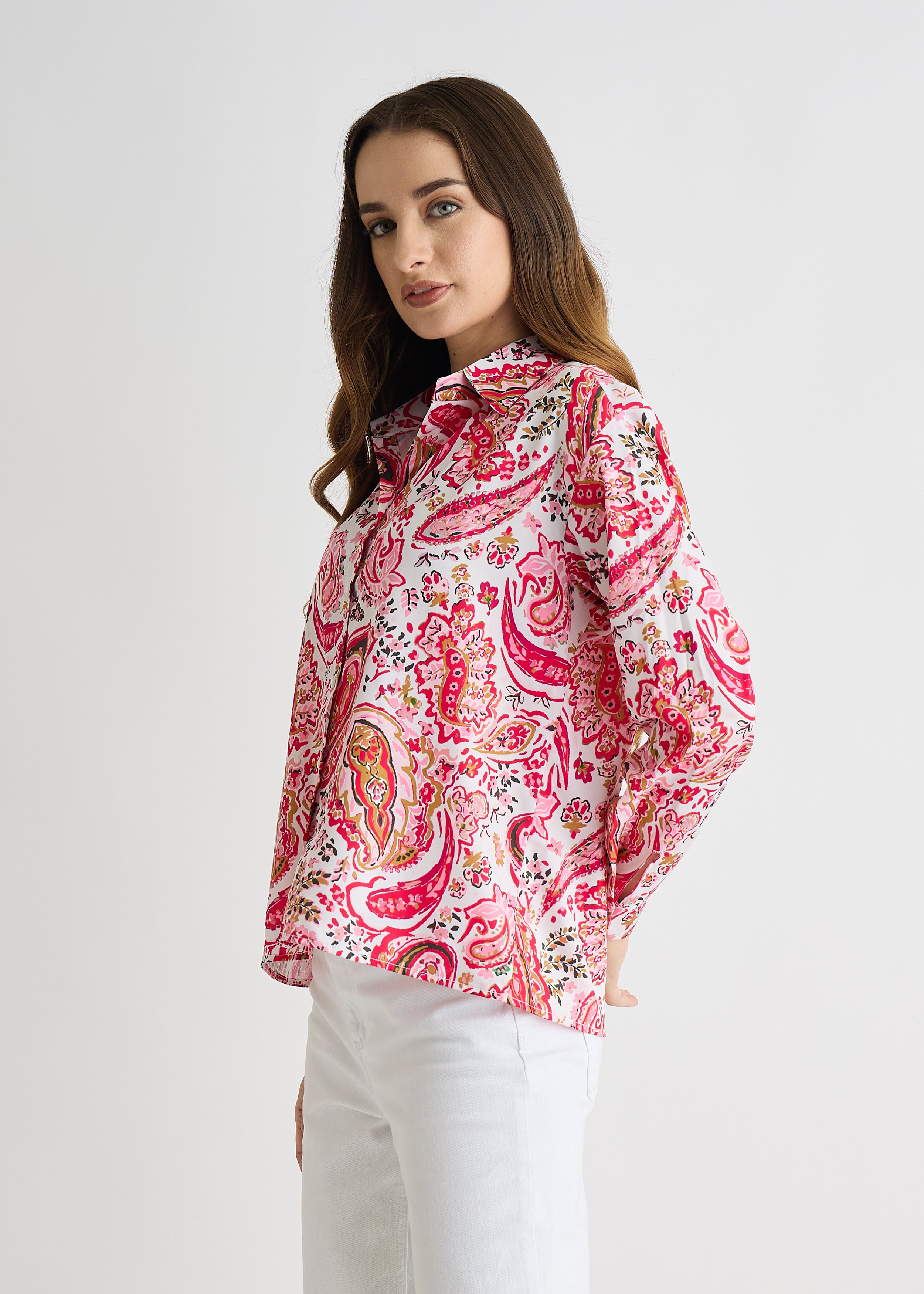 All Yours Pink Paisley Regular Printed Shirt Side