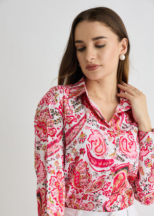 All Yours Pink Paisley Regular Printed Shirt Zoom