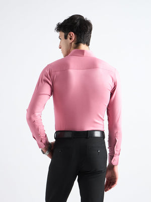 All Yours Pink Twill Stretch Cotton Shirt Back