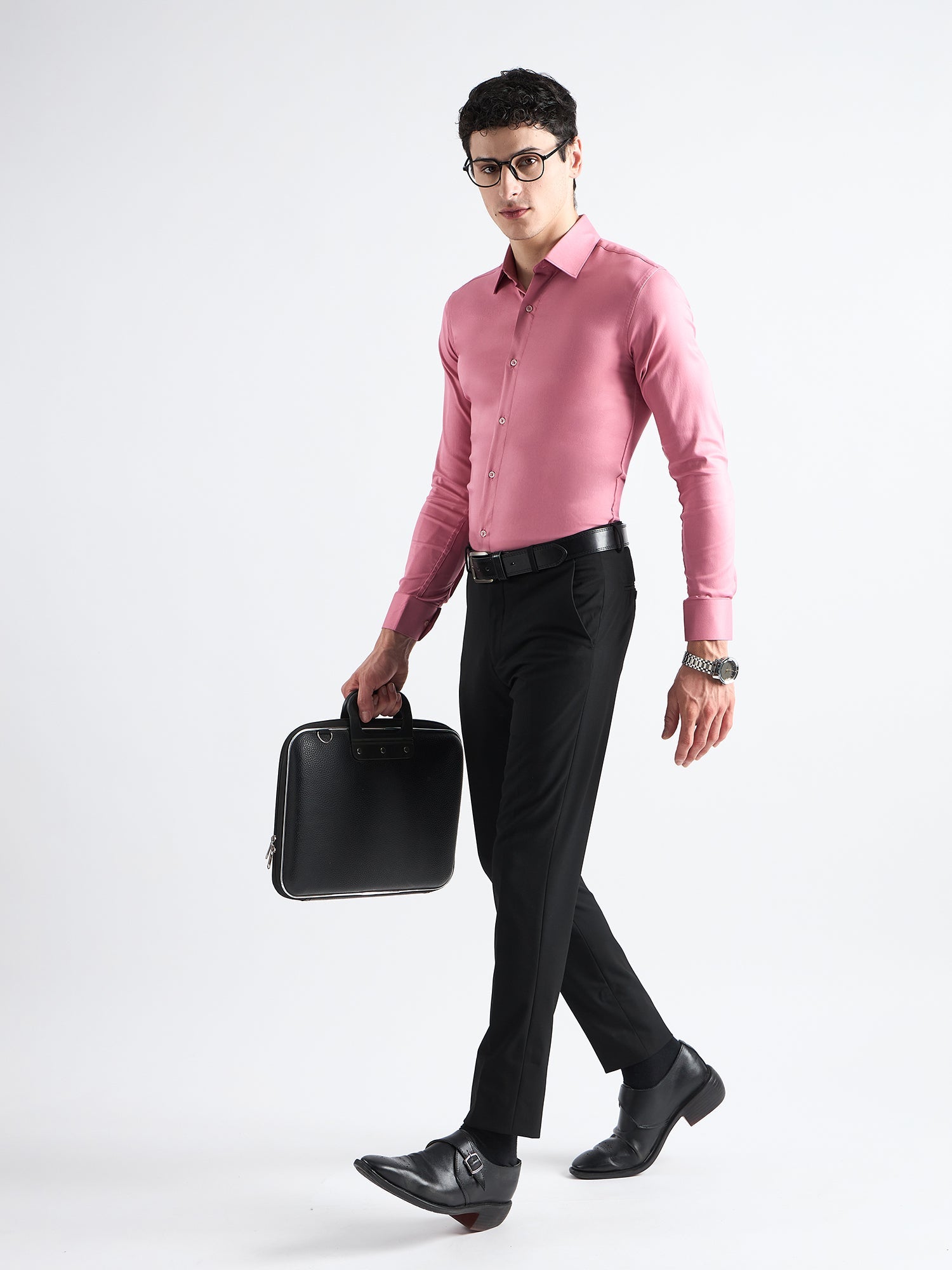 All Yours Pink  Twill Stretch Cotton Shirt Front_2