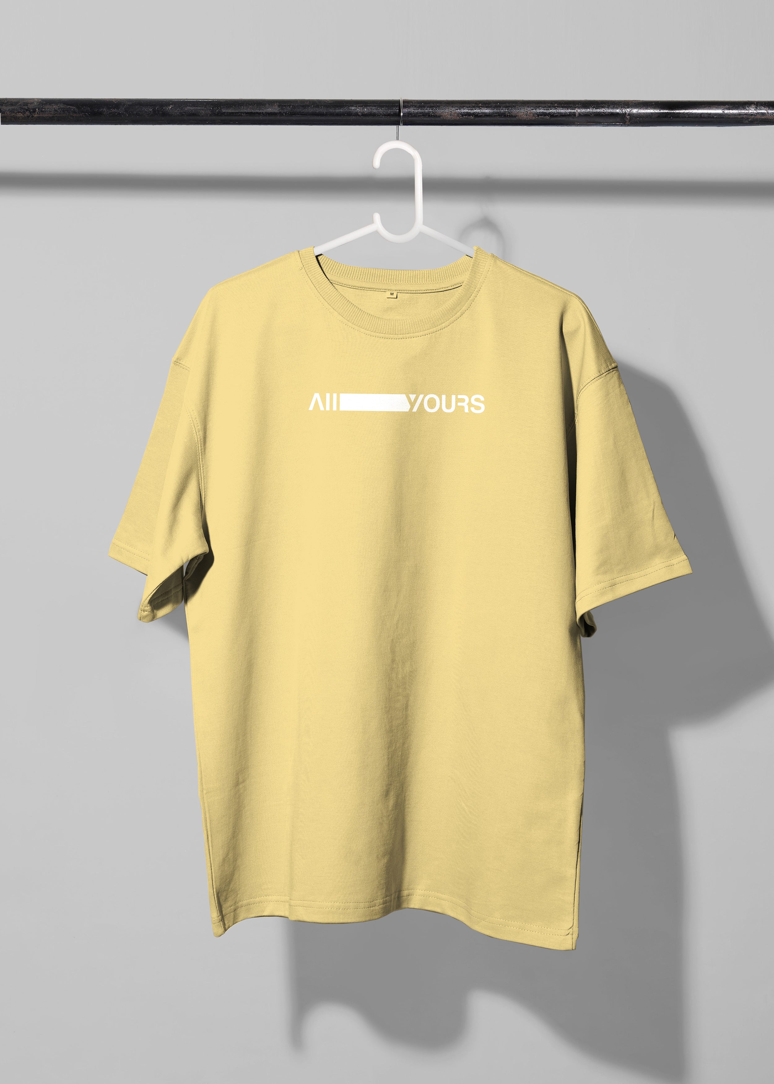 All Yours Popcorn Oversized T-shirt with Control Your Emotions Graphic Front