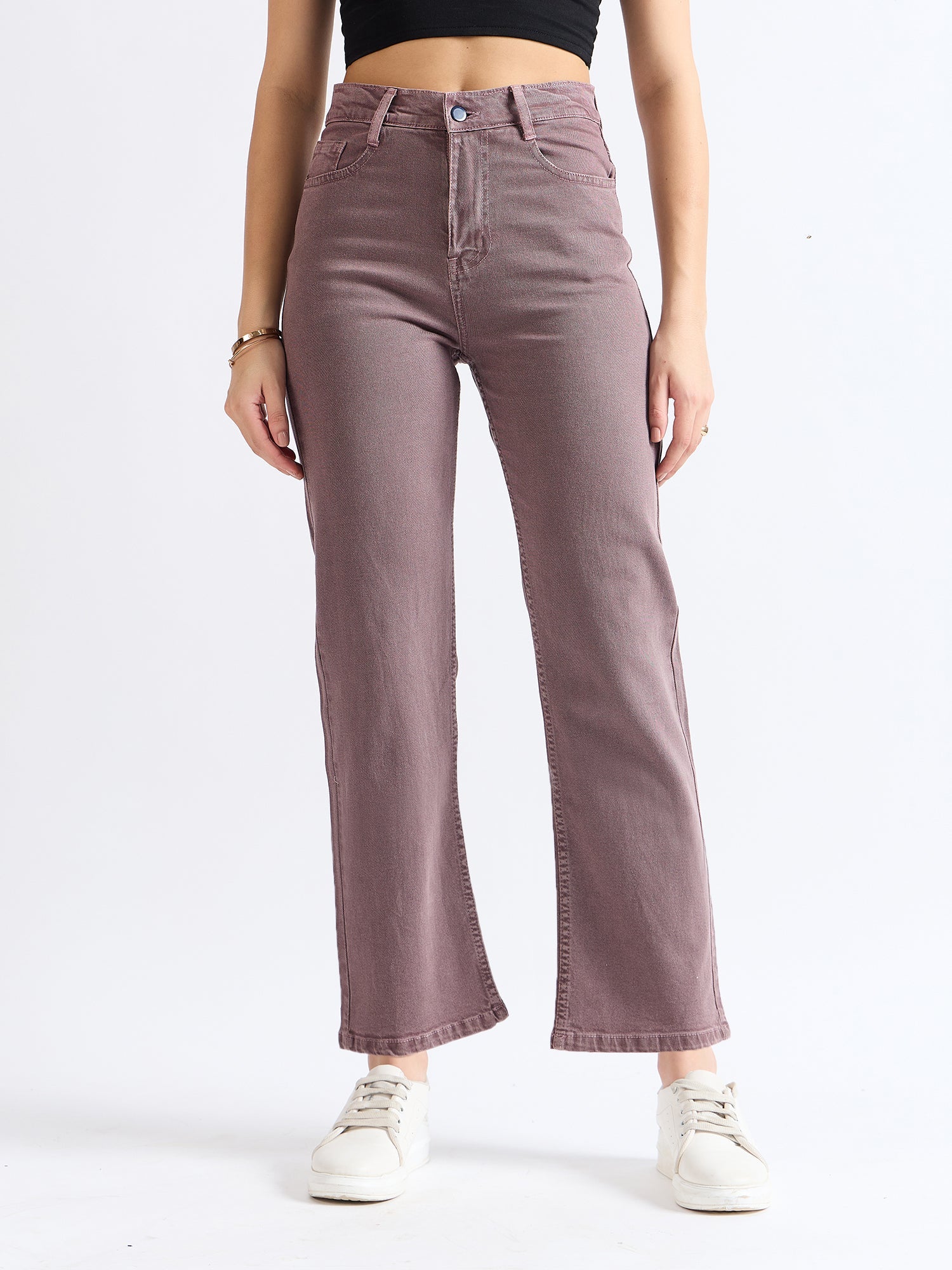 All Yours Purple Wide Leg Jeans Front_1