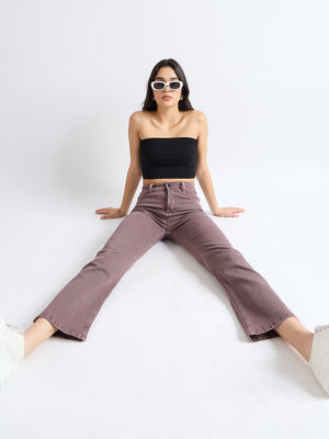 All Yours Purple Wide Leg Jeans Sitting