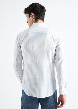 All Yours White Classic Oxford Striped Shirt Back