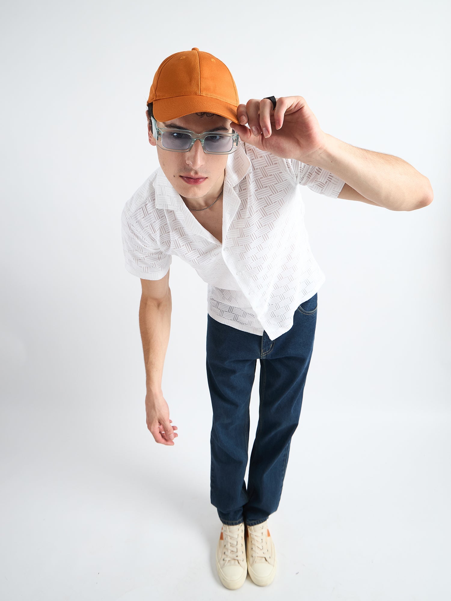 All Yours White Crochet Cuban Shirt Front_2