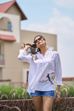 All Yours White Graphic Printed Shirt Front