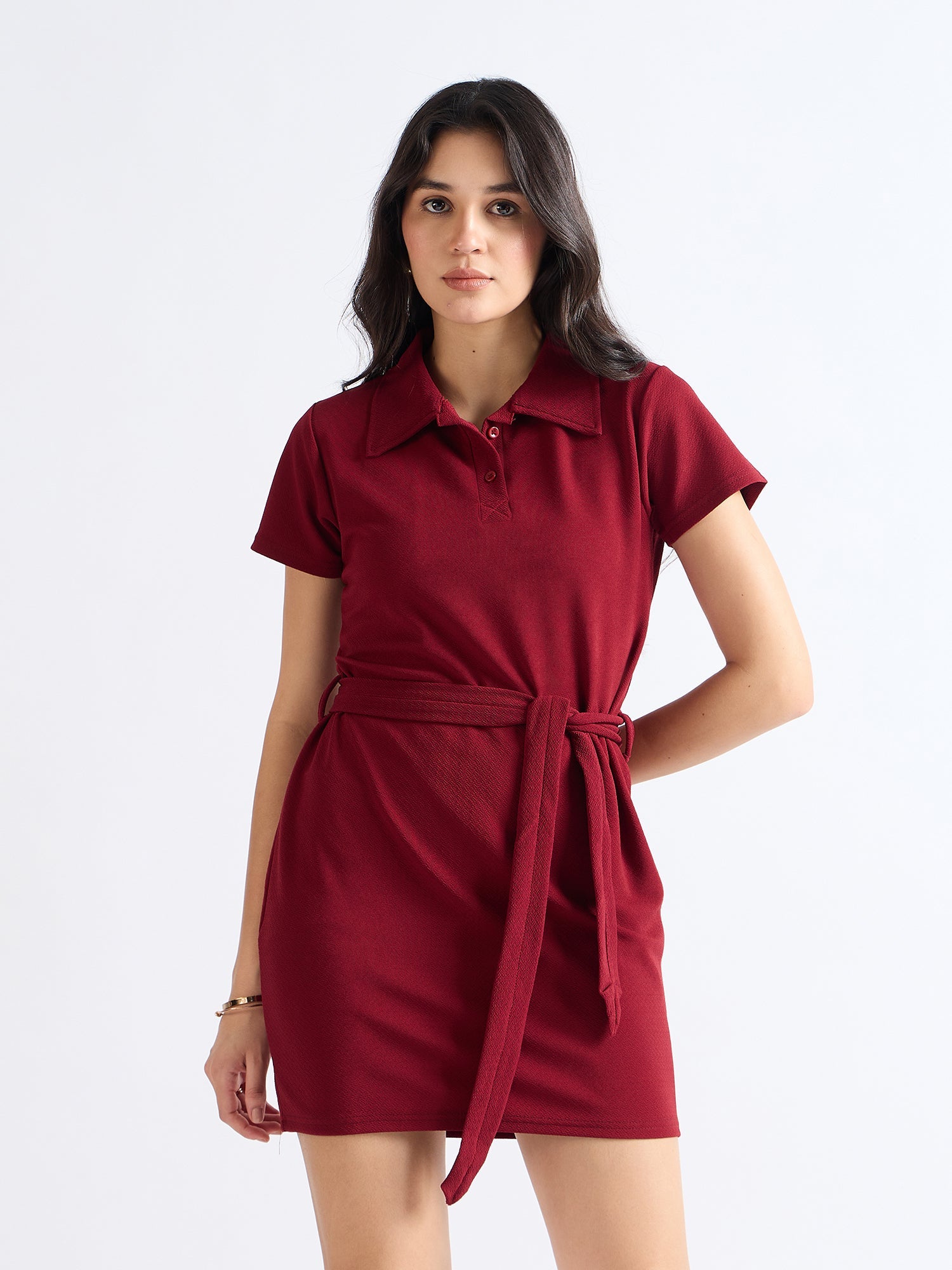 All yours Burnt Umber T-Shirt Dress Front_1
