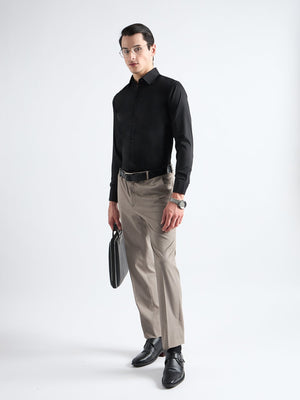 All yours Carbon Black Plain Stretch Cotton Shirt Side_2