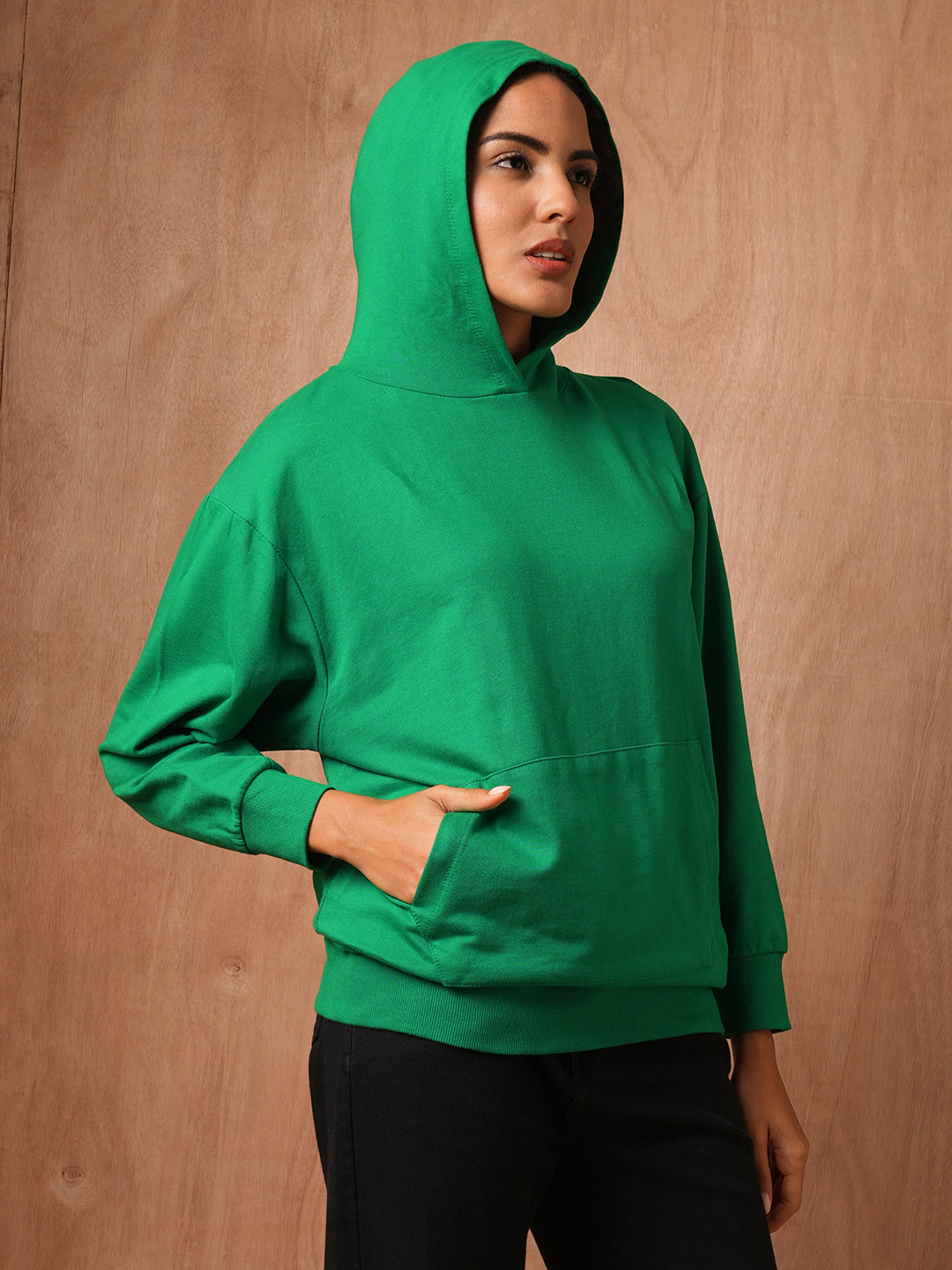 Green Oversized Hooded Sweatshirt
