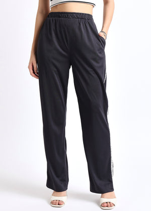 All Yours Black Lace Insert Trouser Front_1