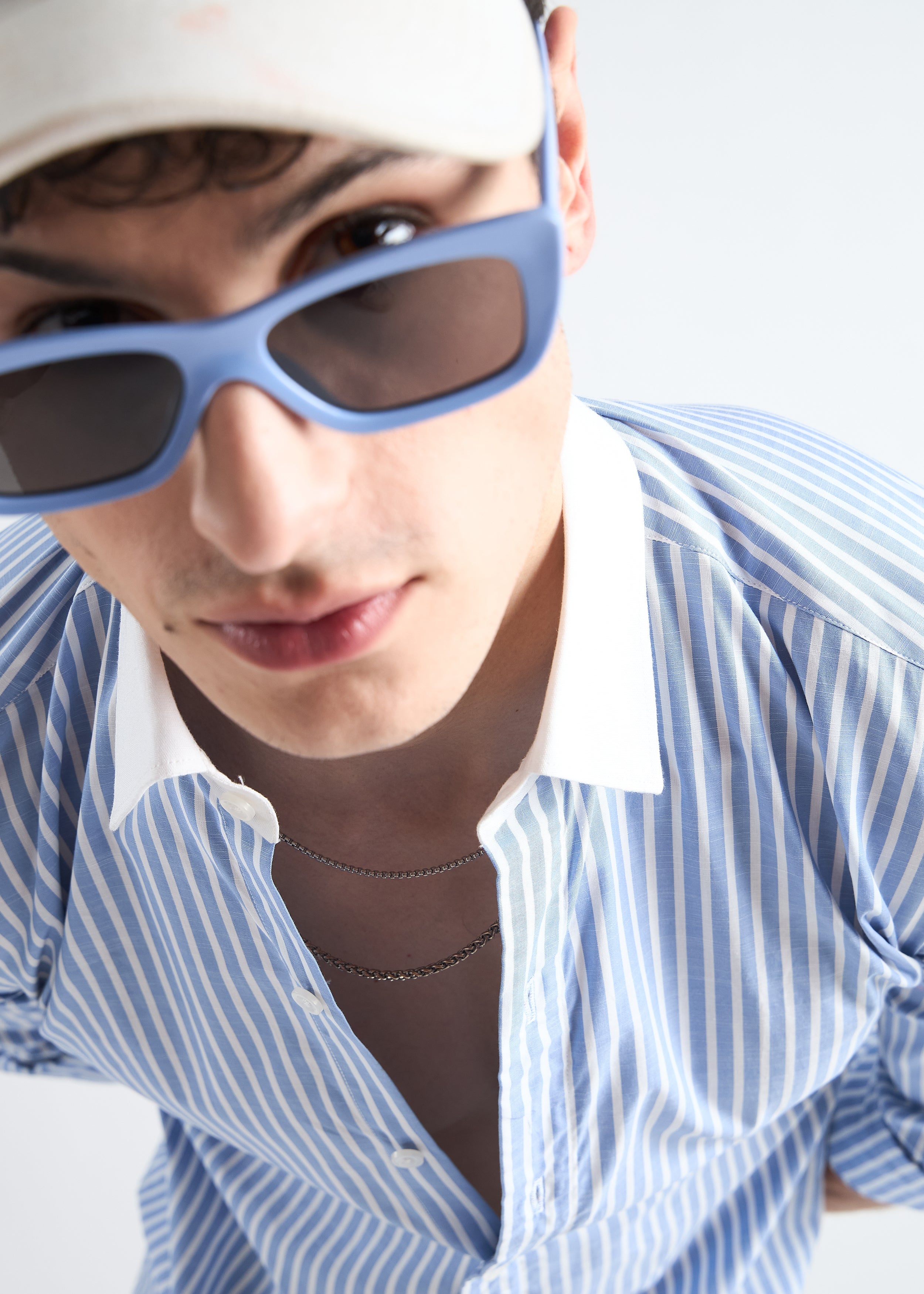 All Yours Blue azure Classic Oxford Striped Shirt Zoom