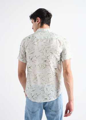 All Yours Creamy hue Printed Linen Blend Resort Shirt Back