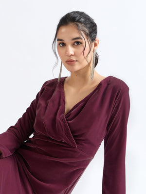 All Yours Grape Classic Velvet Fit & Flare Dress Zoom