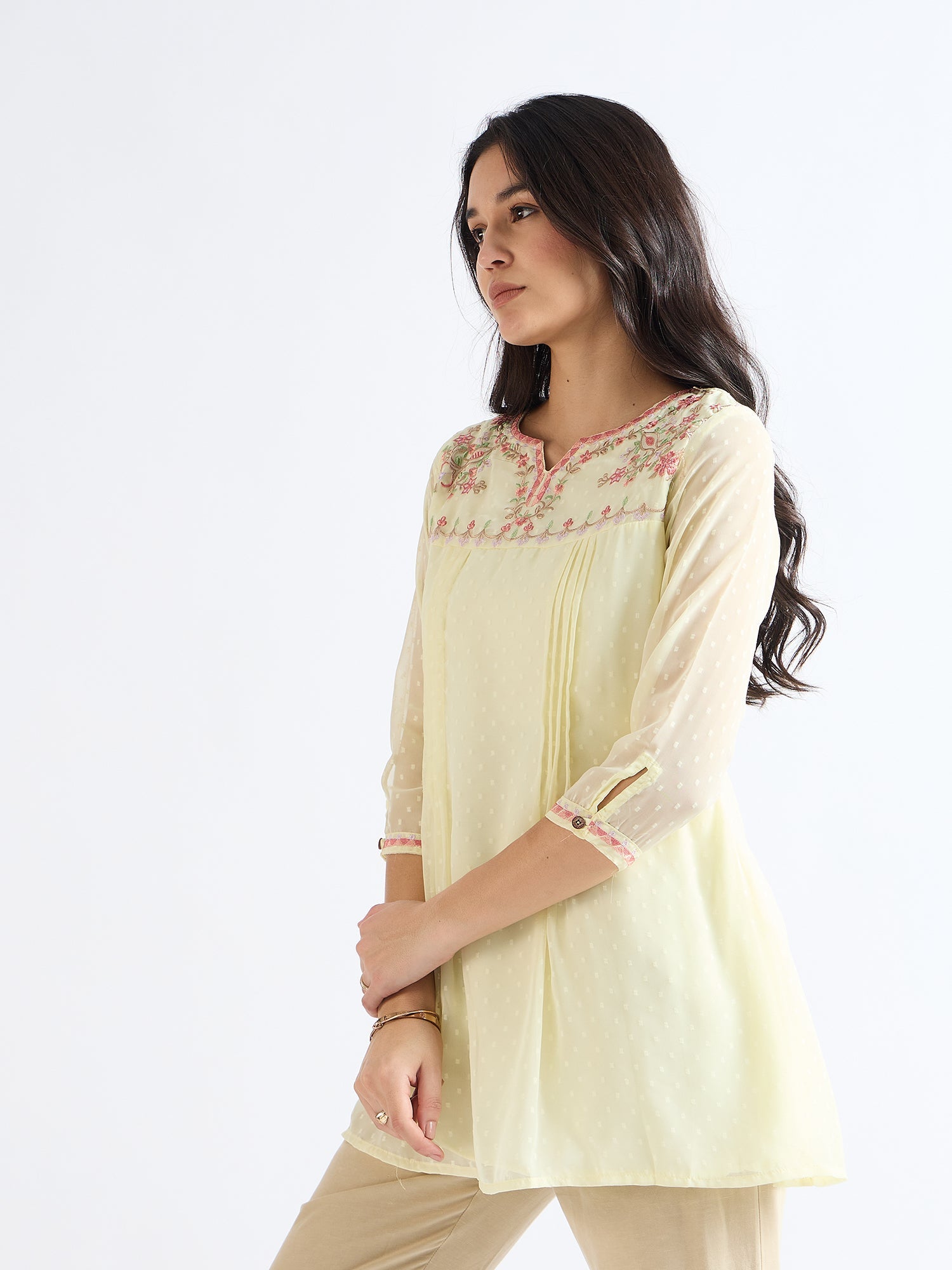 All Yours Hampton Embroidered Floral Blouson Top Side_1