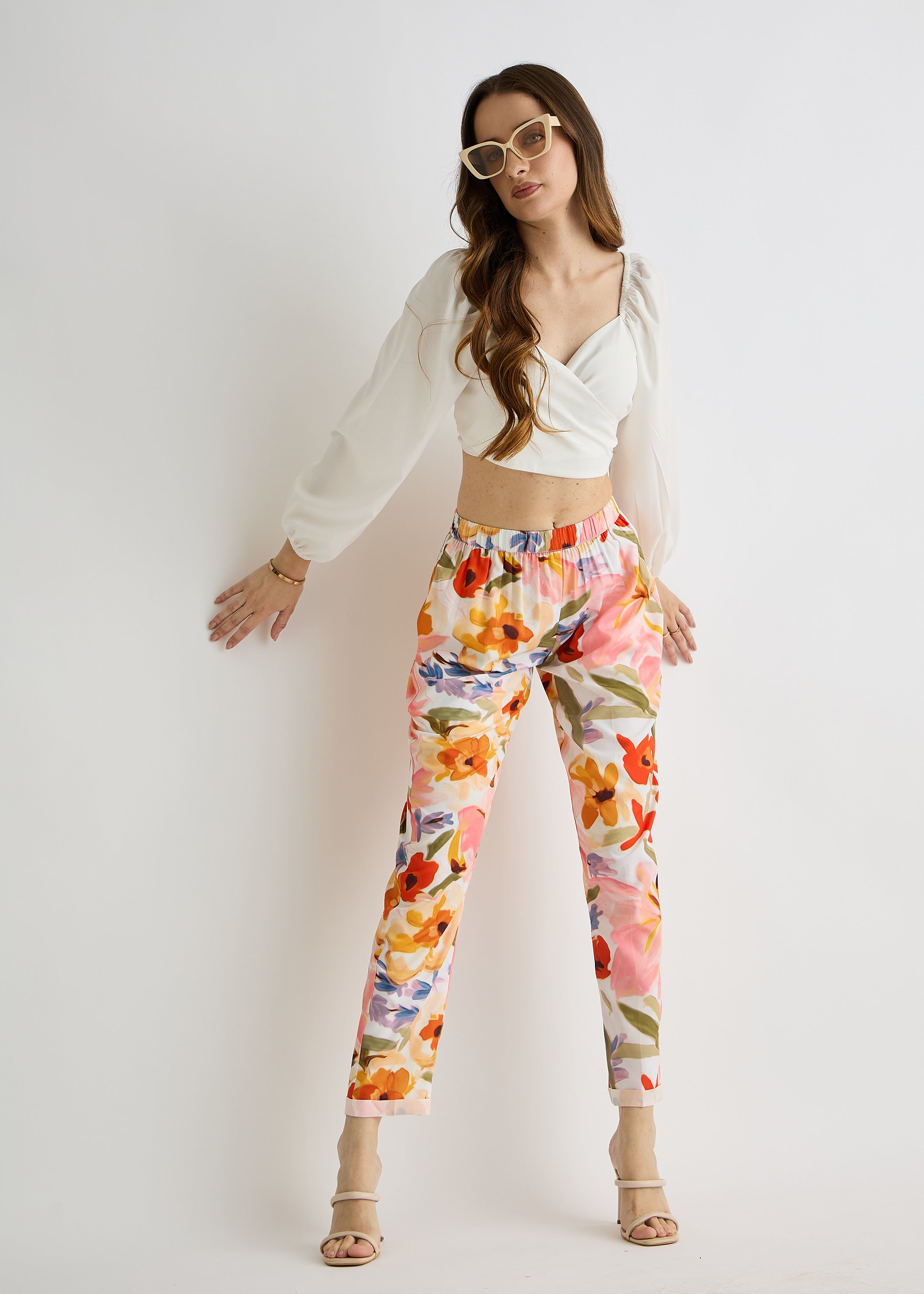 All Yours Multicolor Floral Print Trouser Front_3