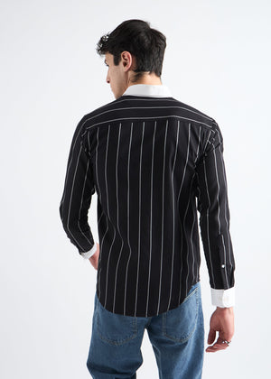 All Yours Noir black Classic Oxford Striped Shirt Back