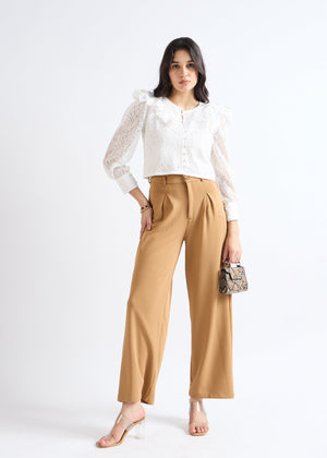 All Yours Pearl White Romantic Ruffle Top Front_2