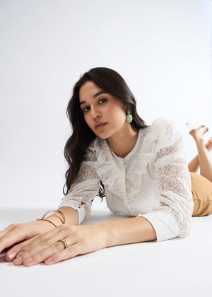 All Yours Pearl White Romantic Ruffle Top Zoom_1