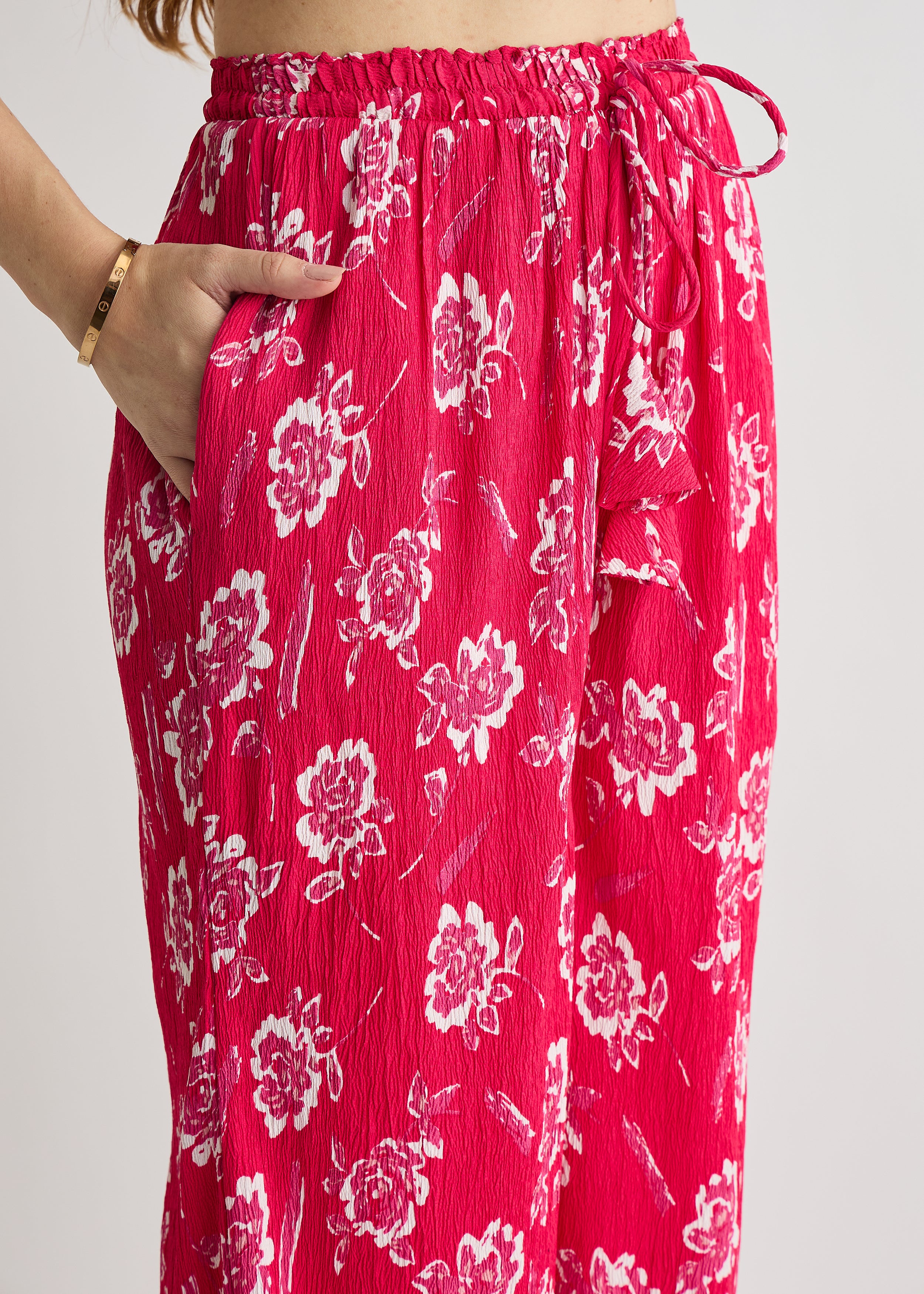 All Yours Pink Floral Printed Trouser Bottom