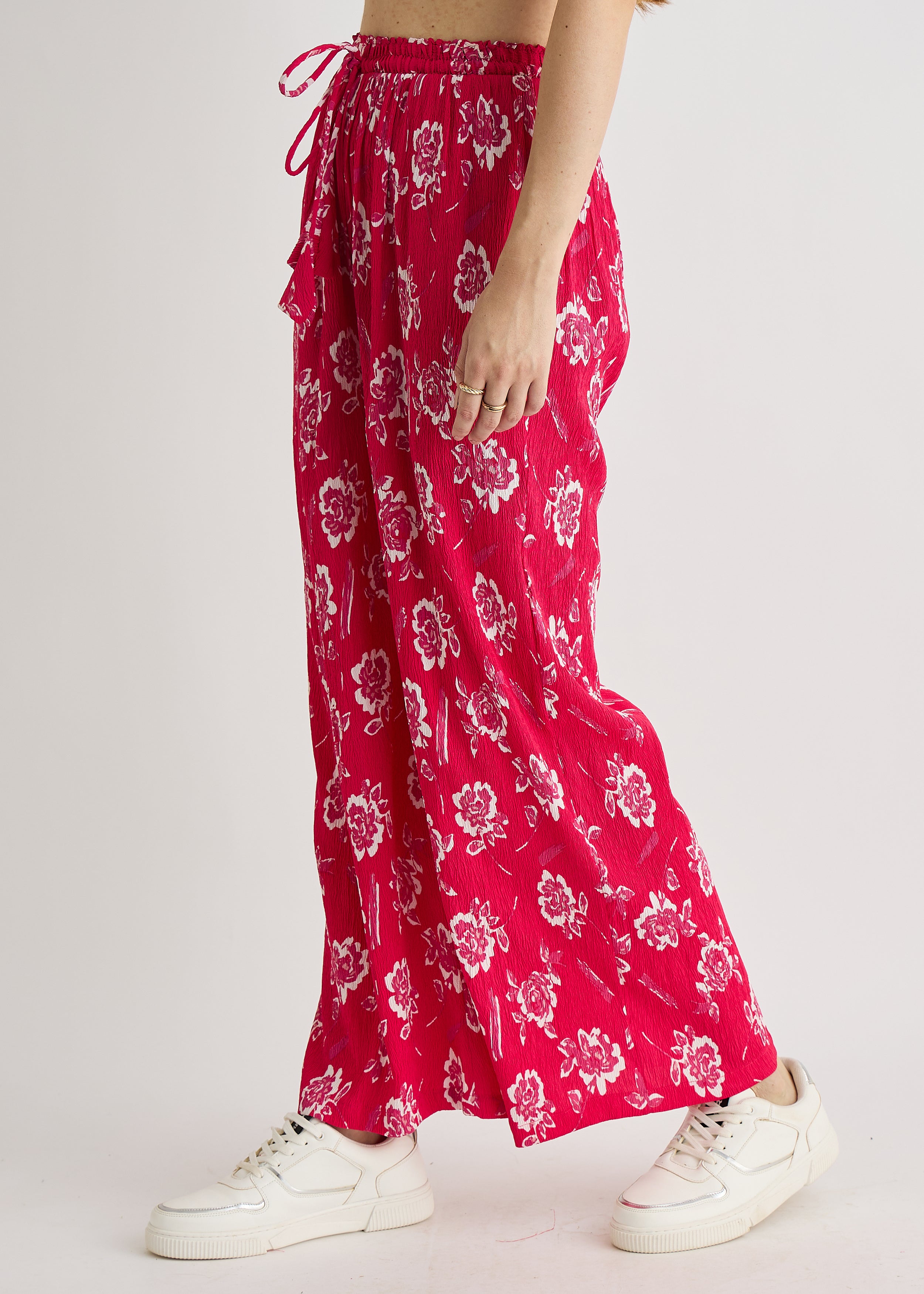 All Yours Pink Floral Printed Trouser Side