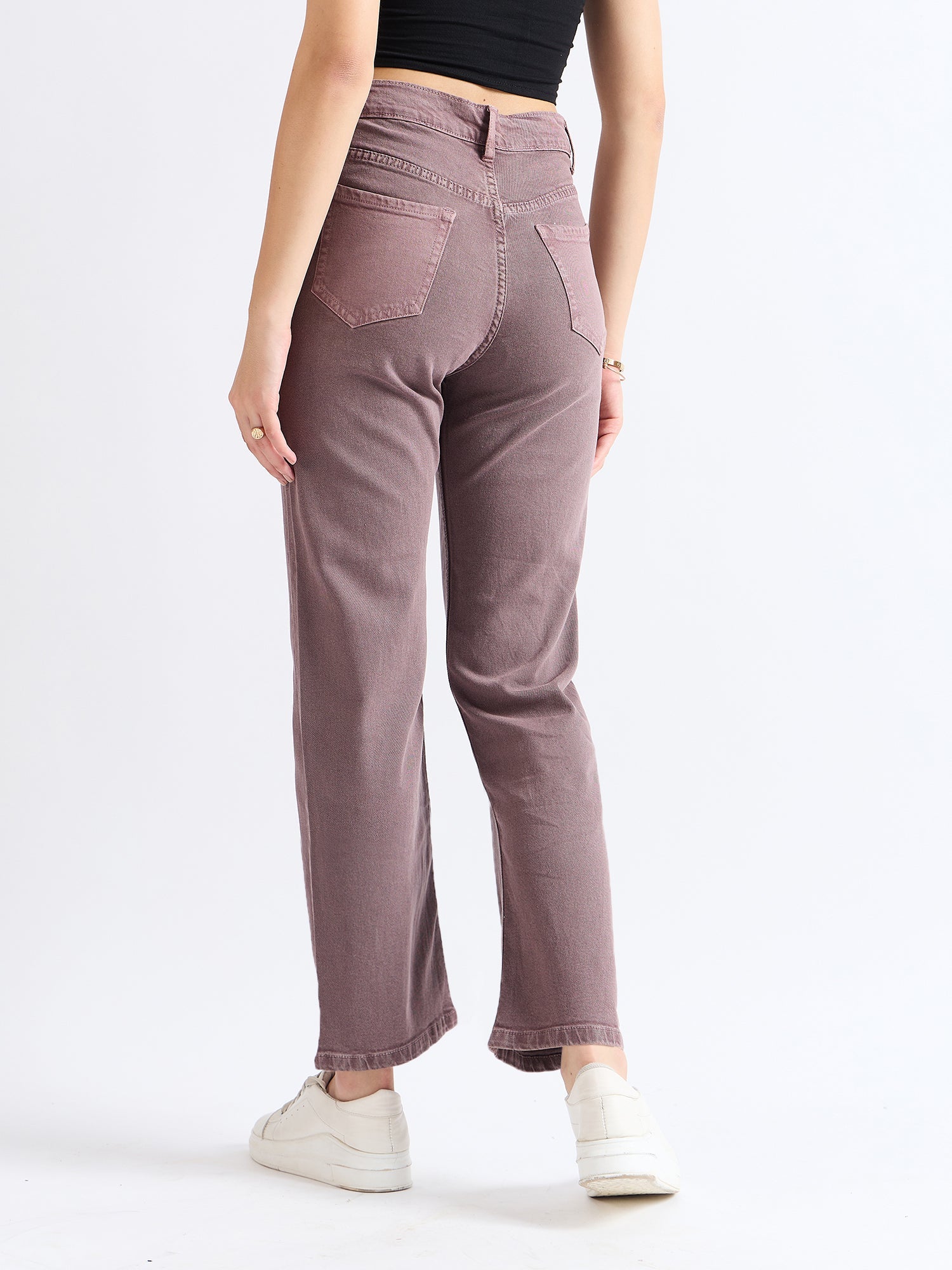 All Yours Purple Wide Leg Jeans Back