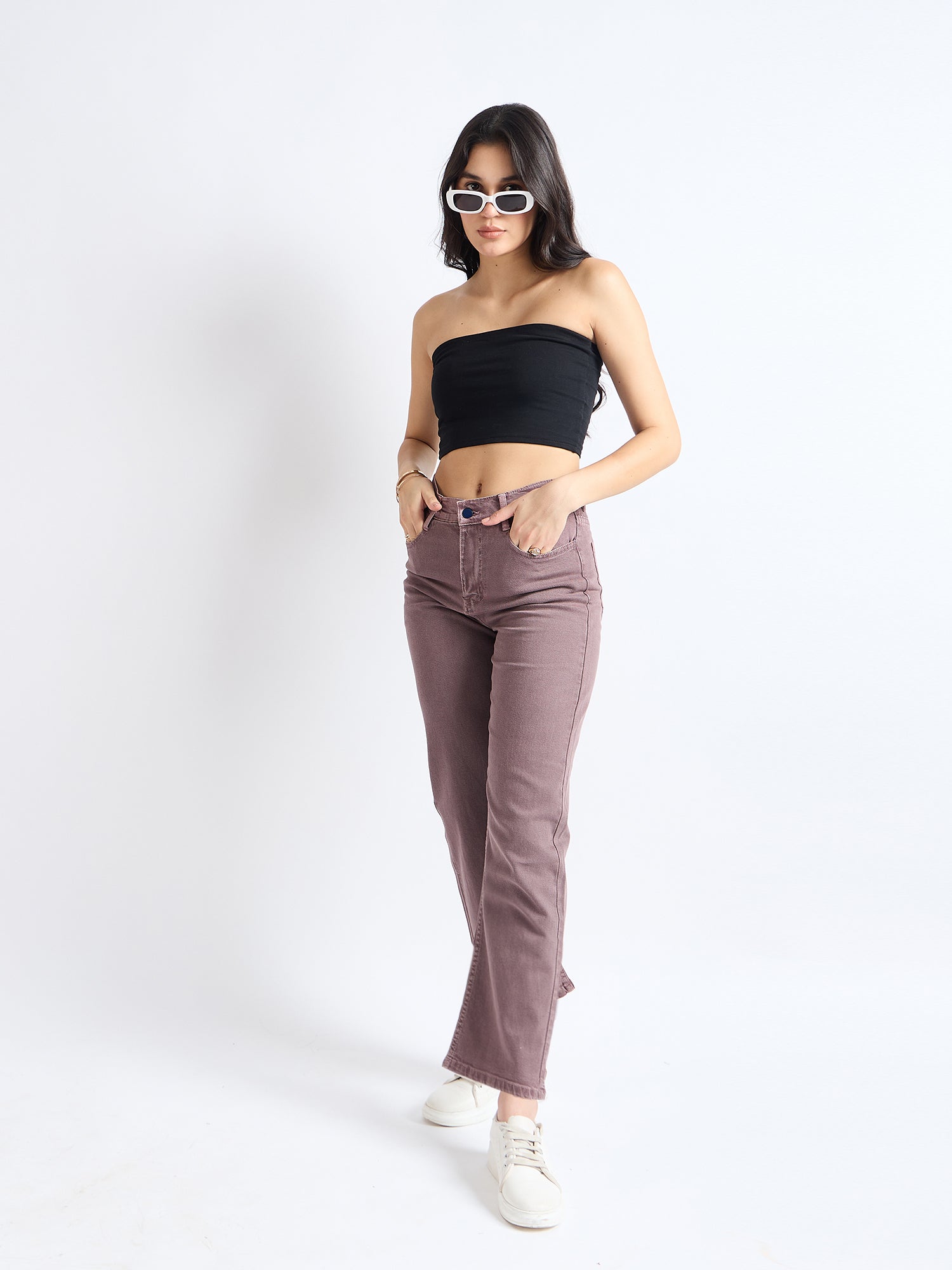 All Yours Purple Wide Leg Jeans Front_2