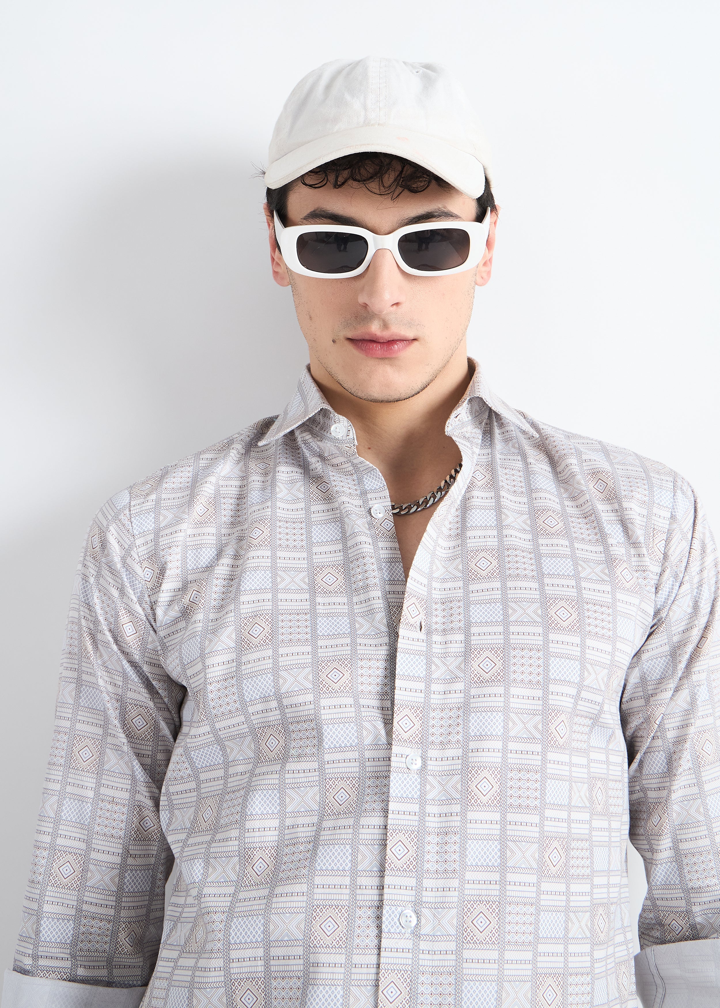 All Yours Vanilla mist Premium Printed Cotton Shirt Zoom