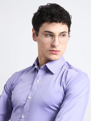 All Yours lavender Plain Stretch Cotton Shirt Zoom