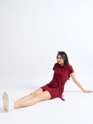 All yours Burnt Umber T-Shirt Dress Lying