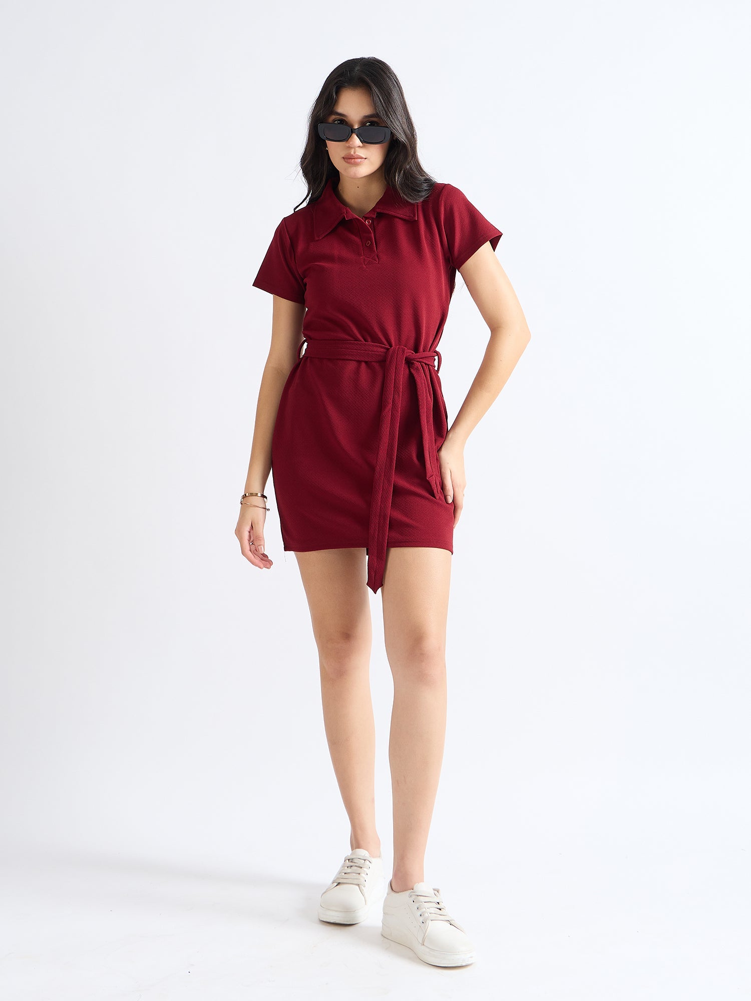 All yours Burnt Umber T-Shirt Dress Lying Front_2